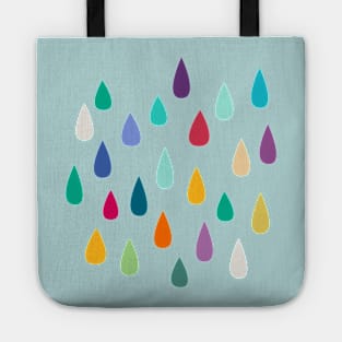 Rainbow Raindrops Jewelled Multicolour Colourful on Sky Tote