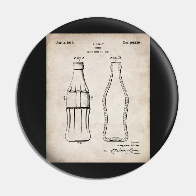 Soda Bottle Patent - Cook Chef Kitchen Decor Art - Antique Pin by patentpress