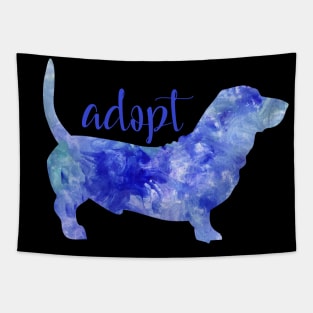 Don't buy adopt cute watercolor dog blue Tapestry