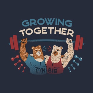 Growing Together Gym Bears Blue by Tobe Fonseca T-Shirt