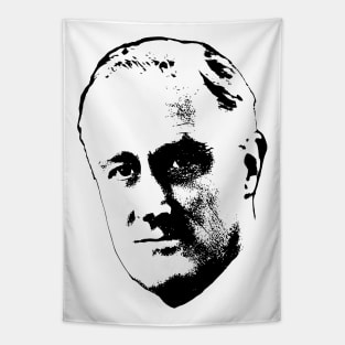 Franklin D. Roosevelt Black On White Pop Art Tapestry