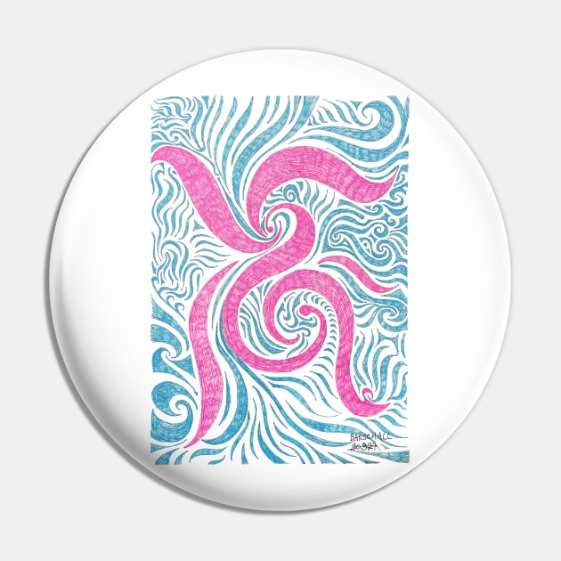 Psychedelic monogram Pin by Barschall