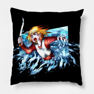 manga art warrior elf and water Pillow