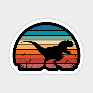 Trex Dinosaur Retro Sunset Magnet