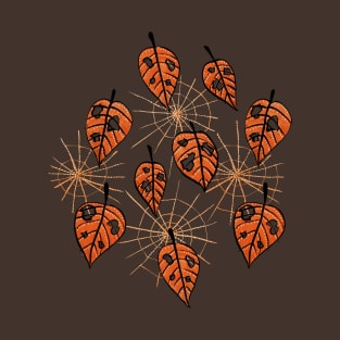 Autumn Leaves With Holes And Spiderwebs T-Shirt