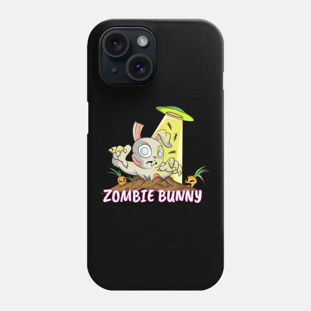 Cute Bunny Zombie Rabbit Phone Case by Trendy Black Sheep