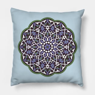 Circle Pattern Vector Art Green Purple White Pillow