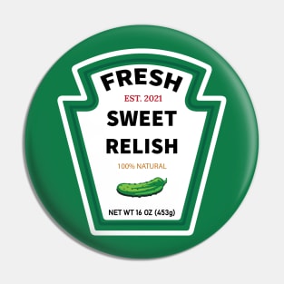 Fresh Sweet Relish Label Costume Pin