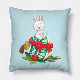 Bunny Christmas Bauble Pillow