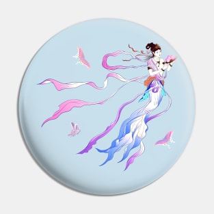 Japanese celestial maiden: Tennyo and butterflies design Designed by Blacklinesw9 Pin