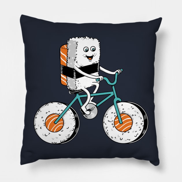 Sushi Bicycle Pillow by coffeeman