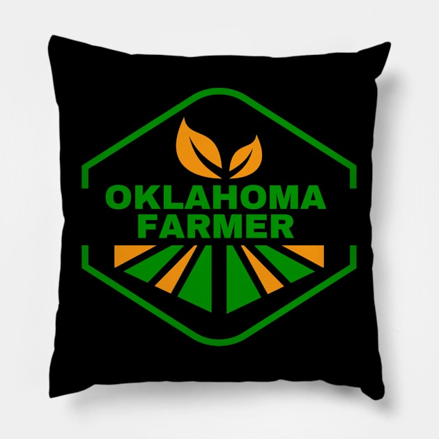 Oklahoma Farmer Pillow by MtWoodson