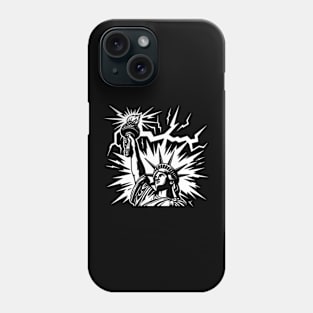 Retro Vintage NYC Lightning Strike The Statue Of Liberty Phone Case