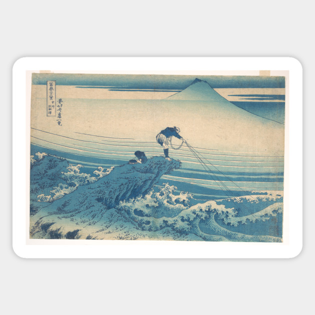 Old Japanese Painting Sea Wave Japanese Sticker Teepublic
