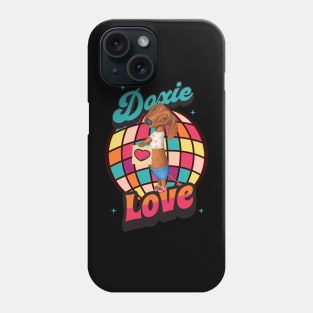 Cute Dachshund in fashion on a Doxie Love tee Phone Case