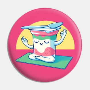 A Yogurt Doing Yoga Pin