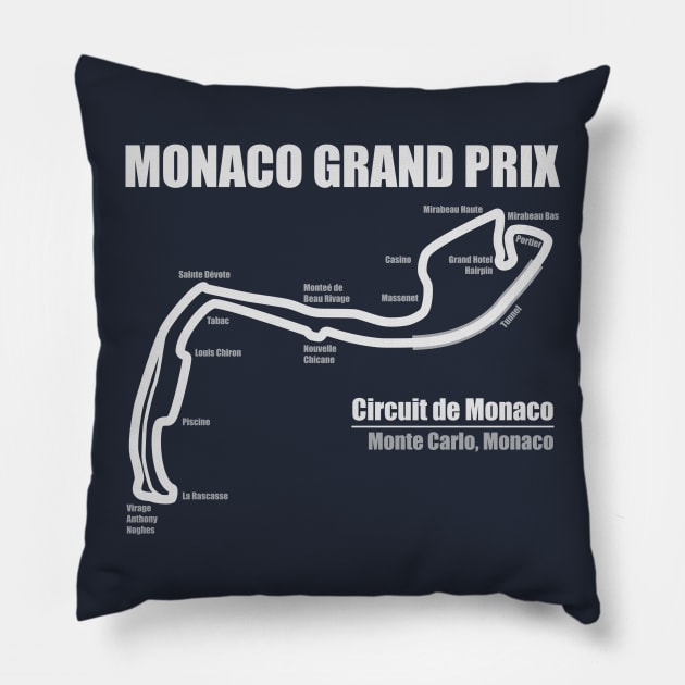 Monaco Grand Prix DS Pillow by Chicanery