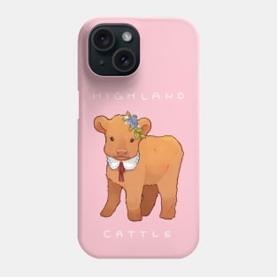 Highland Cattle with a lacey collar Phone Case