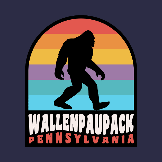 Lake Wallenpaupack Bigfoot Sasquatch Retro Sunset by PodDesignShop