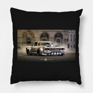 1971 monte carlo Digital design Art print by ASAKDESIGNS. Pillow