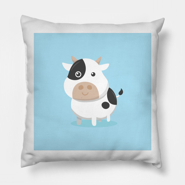 Drawing Cute Cow Cow Pillow Teepublic
