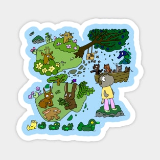 Woodland creatures lake Magnet