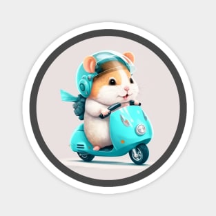 Hamster driving a Vespa Magnet