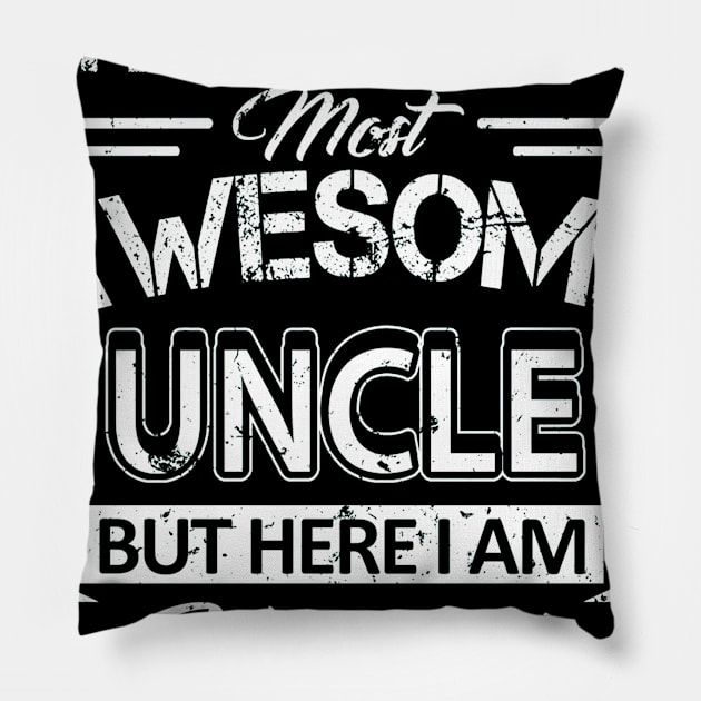 World's Most Awesome Uncle Vintage Uncle Pillow by SkivingtonAllanss