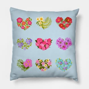 heart shaped flowers Pillow