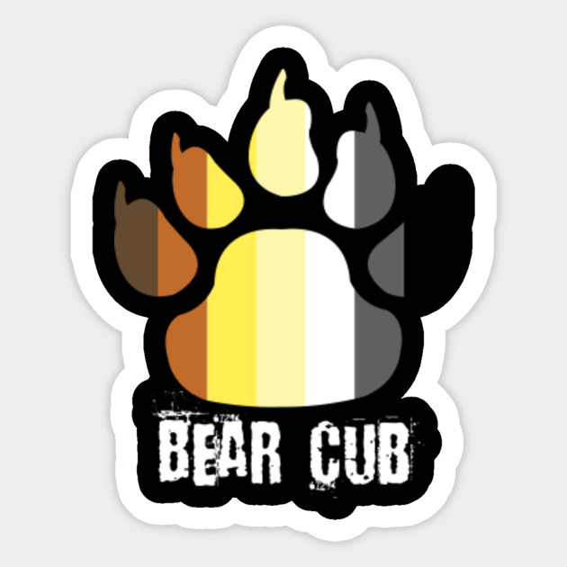 Vintage Retro Gay Bear Cub Paw Pride Flag Gay Bear Cub Paw Sticker Teepublic