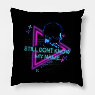 Retro Neon design of the song "still dont know my name" by labrinth - wall art version Pillow