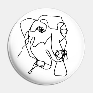 Leon the Labsky Blind Contour Illustration Pin