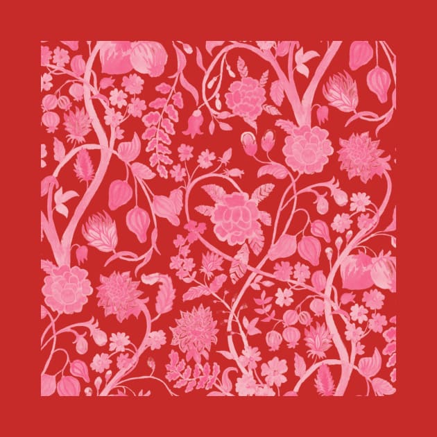 Chinese Baby Pink Floral Pattern - Hong Kong Summer Flowers by CRAFTY BITCH