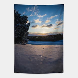 Snowy Sunrise Tapestry