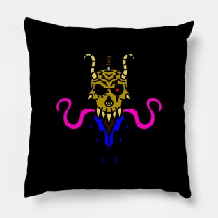 Octo Skull with Horns Pillow