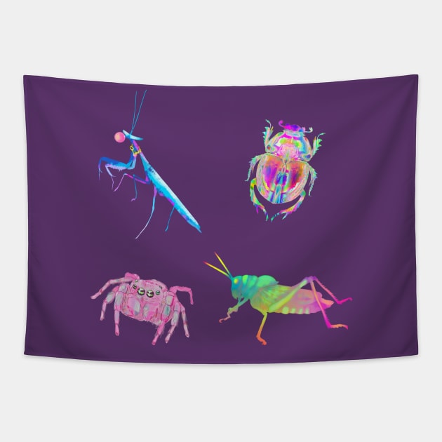 Rainbow Bugs Assortment Tapestry by techno-mantis