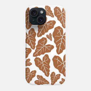 Brown veiny heart shaped plant leaves pattern Phone Case