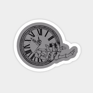 Skeleton Hand Clock Time's Up Magnet