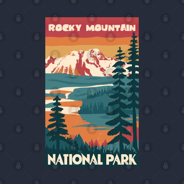 A Vintage Travel Art of the Rocky Mountain National Park - Colorado - US by goodoldvintage