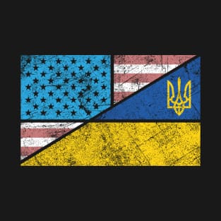 Ukraine USA flag design distressed vintage style T-Shirt