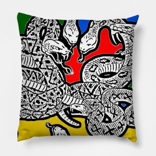 Serpentarium with many snakes fighting Pillow