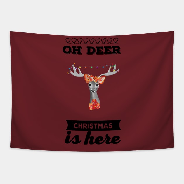 Merry Christmas dear deer sweater Tapestry by Sunshineisinmysoul