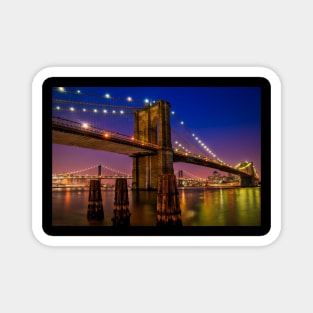 Brooklyn Bridge at night Magnet