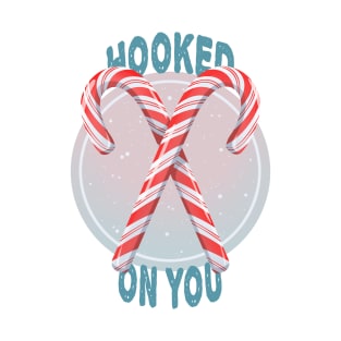 Hooked on You retro Christmas candy canes T-Shirt