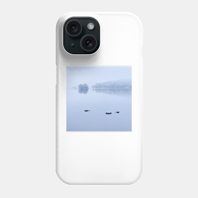 Foggy calm lake scape Phone Case by Juhku