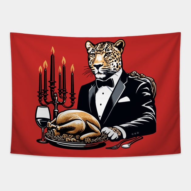 Leopard Thanksgiving Tapestry by Graceful Designs