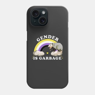 Gender Is Garbage Genderfluid Non-Binary LGBTQ Pride Opossum Phone Case