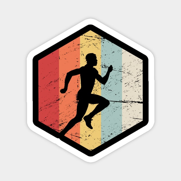 Retro 70s Cross Country Running Icon Magnet by Wizardmode