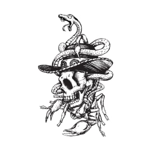 skull with snak scorpions T-Shirt