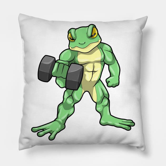 Frog at Bodybuilding with Dumbbell Pillow by Markus Schnabel